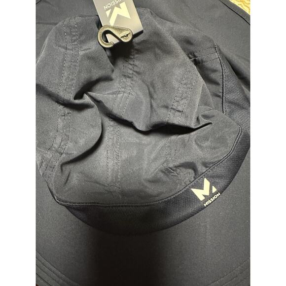 Mission Cooling Sun Defender Hat, Upf50 Navy Unisex Wide-Brim Hat Nape - Picture 6 of 8